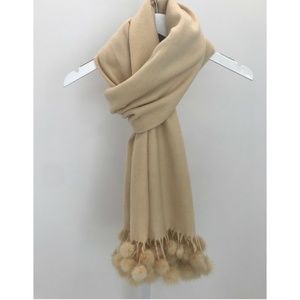 SOMPER FURS BEIGE CASHMERE MINK BALL STOLE